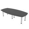 Skutchi Designs 8x4 Arc Boat Conference Room Table with Silver Post Legs, 8 Person Table, Asian Night HAR-ABOT-46X93-PT-AN